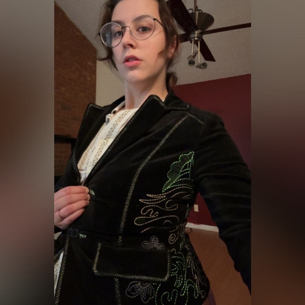 Max & Co embroidered velvet blazer